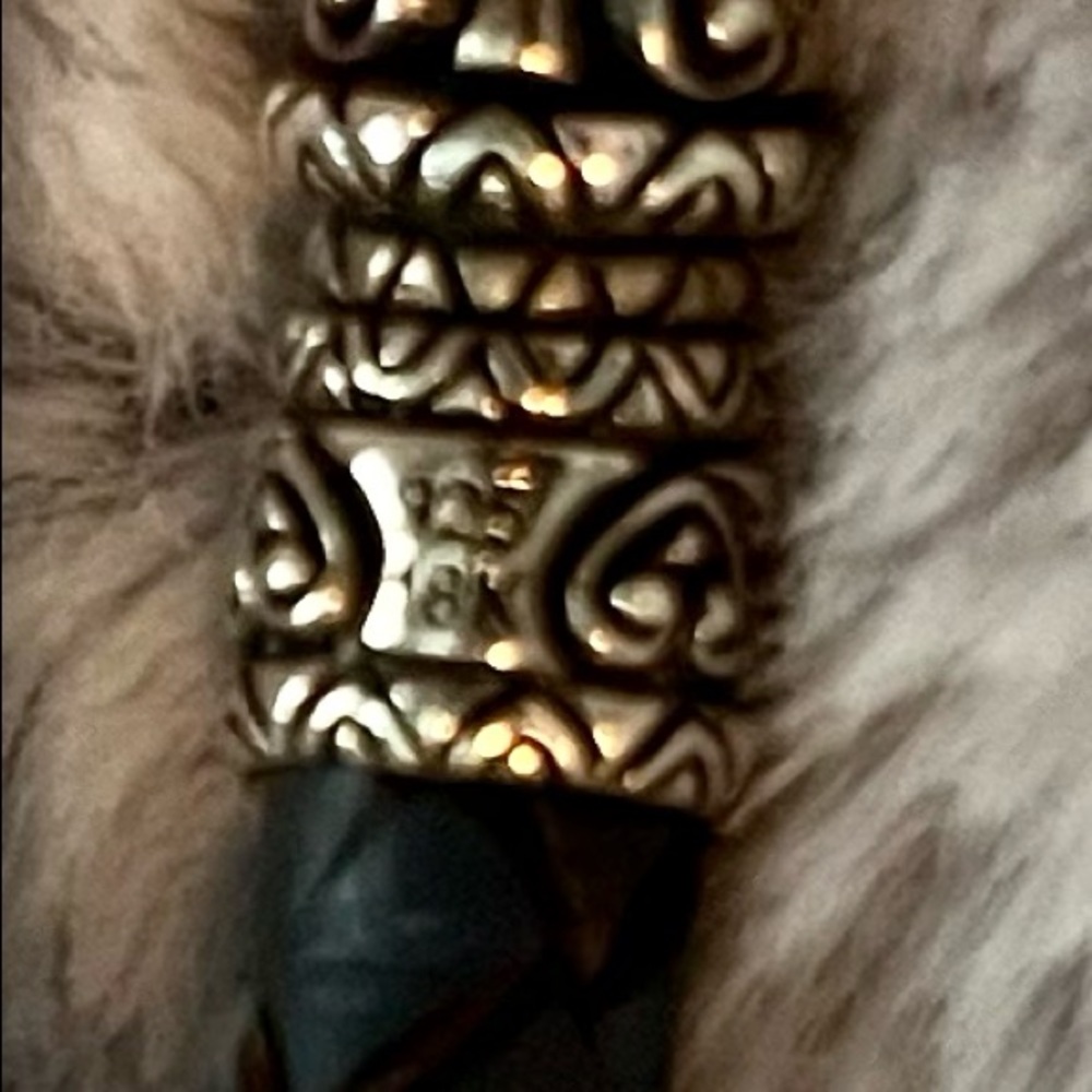 Barbara Bixby Leather Braided, Sterling Silver, 18k Gold and small diamond. - Picture 8 of 9